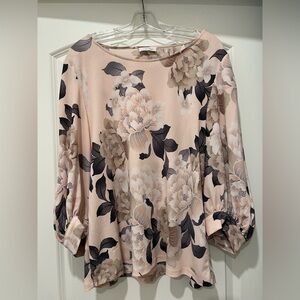 Calvin Klein Tan Floral Blouse
